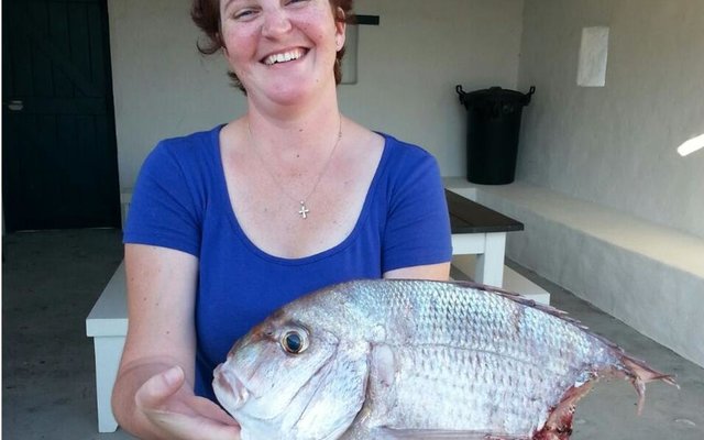 Juanita van Zyl met haar halwe Santer